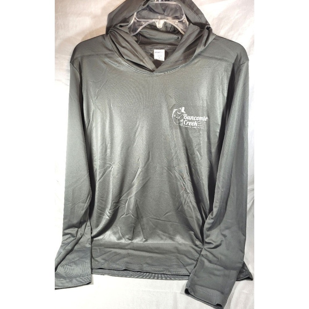 Sport-Tek Posi-UV Pro Long Sleeve Hoodie - Buncombe Creek Marina - Gray - Small